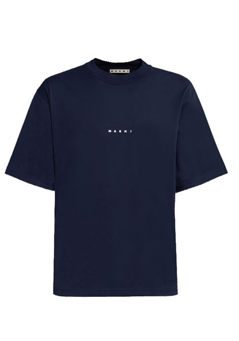 logo t-shirt man navy MARNI | HUMU0223P1 USCS87LOB99